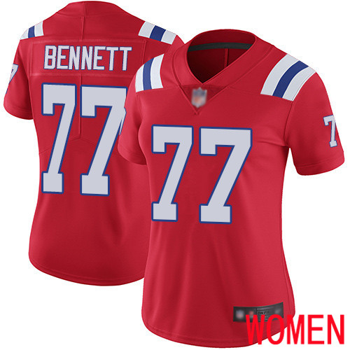 New England Patriots Football 77 Vapor Limited Red Women Michael Bennett Alternate NFL Jersey